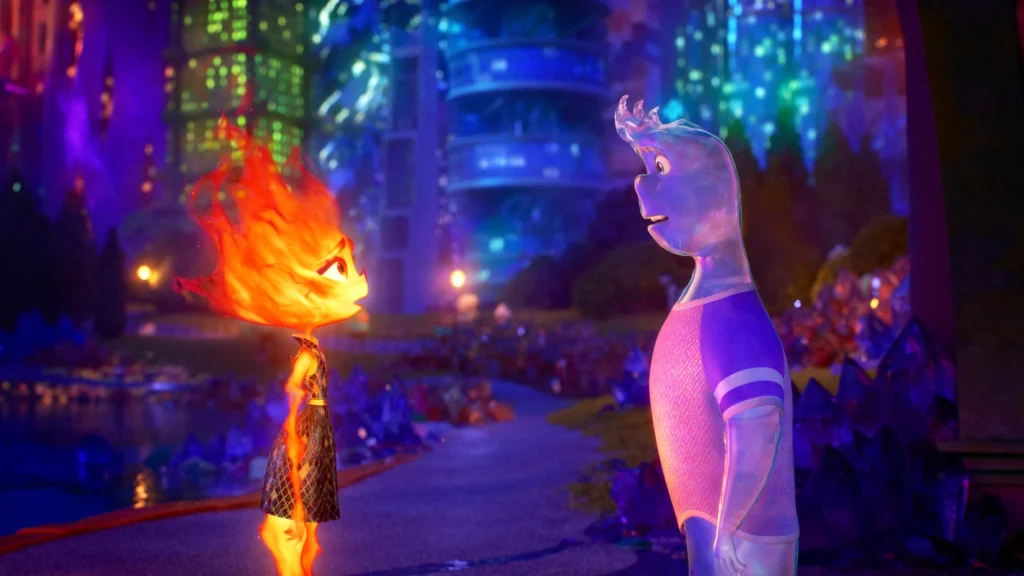 Ember e Wade Ripple in Elemental